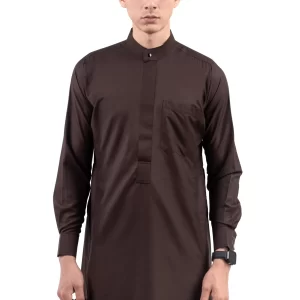 Elquds Thobe Dark Brown - Fadkhera